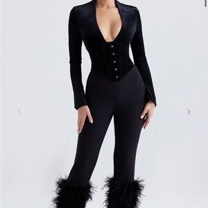 House of CB Black Nicolette Trimmed Trousers